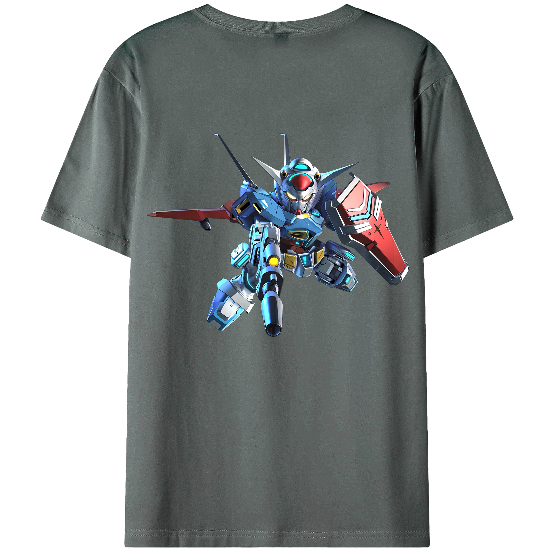 （画像用） 機動戦士ガンダム Mobile Suit Gundam 綿100％ メンズ半袖Tシャツ（バックプリント） 通気性